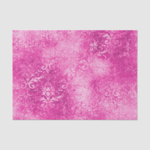 Papier Mousseline Damas rose chaud désorganisé
