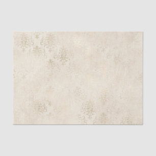 Papier Mousseline Damas vintage ivoire et blanc