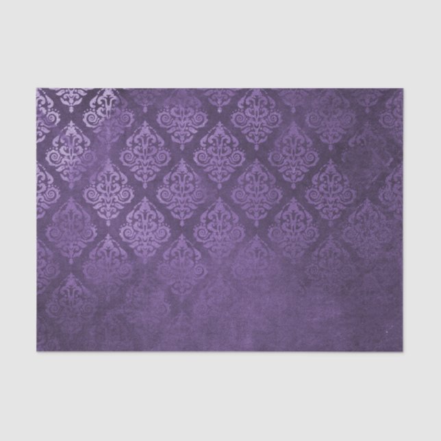 Papier Mousseline Damas violet détendu (Recto)