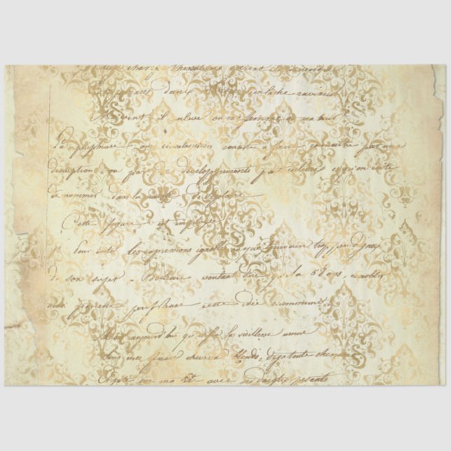 Papier Mousseline Damask Ephemera Design Series #4 (Recto)