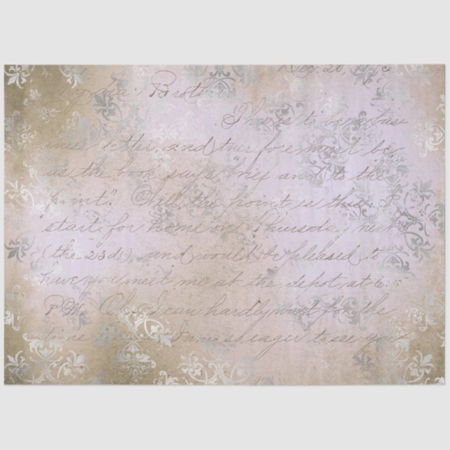 Papier Mousseline Damask Ephemera Design Series #8 (Recto)