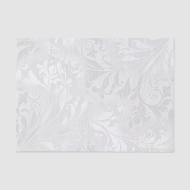 Papier Mousseline Damassé blanche élégante (Recto)