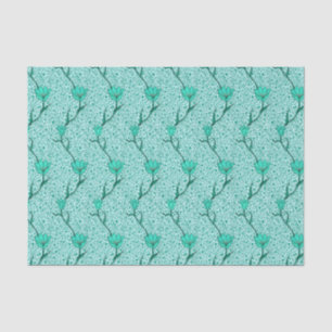 Papier Mousseline Damassé de tulipe de Nouveau d'art, turquoise