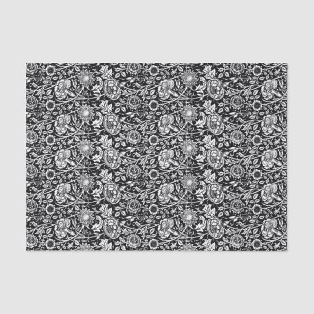 Papier Mousseline Damassé d'oeillet de Nouveau d'art, noire et (Recto)