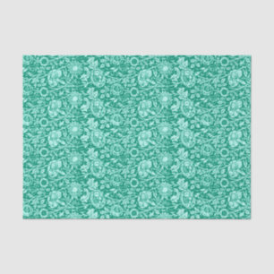 Papier Mousseline Damassé d'oeillet de Nouveau d'art, turquoise