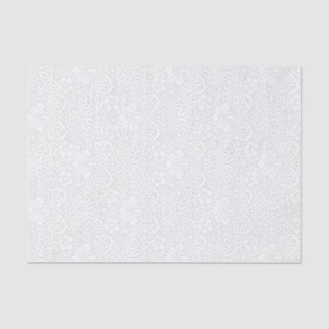 Papier Mousseline Damassé florale assez blanche (Recto)