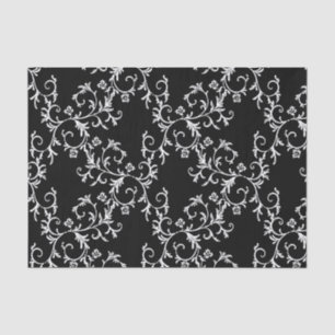 Papier Mousseline Damassé noire et blanche