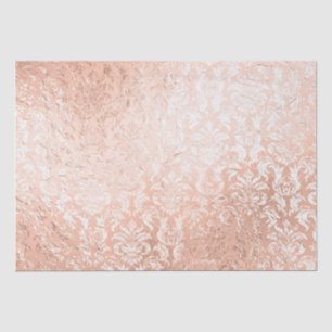 Papier Mousseline Damassé or rose