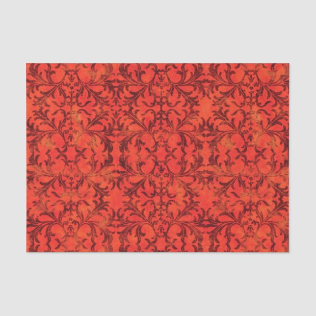 Papier Mousseline Damassé rouge élégante (Recto)