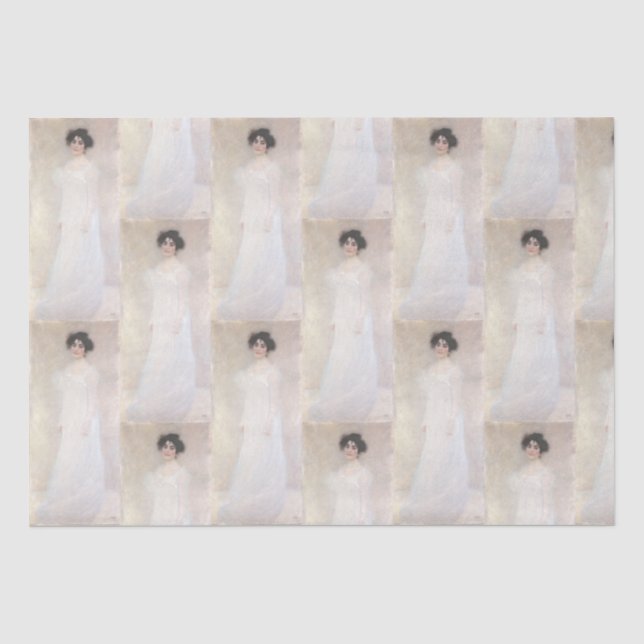 Papier Mousseline Dame en blanc Gustave Klimt (Recto)