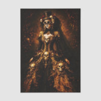 Dame gothique steampunk, robe au crâne FJ3L découp