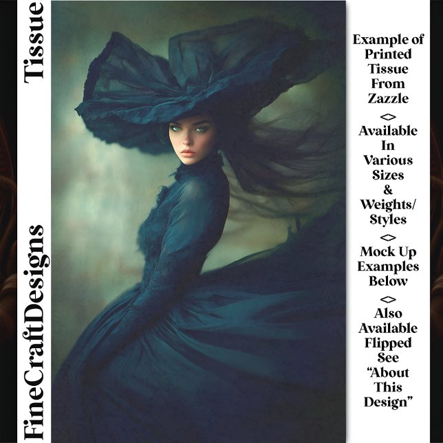 Papier Mousseline Dame mystique à minuit Blue DU2L Decoupage (Créateur téléchargé)