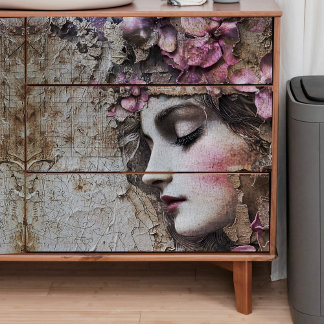 Papier Mousseline Dame Rose Endormie Decoupage