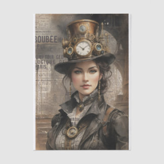 Papier Mousseline Dame Steampunk, Ephémère Victorienne