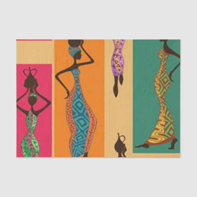 Papier Mousseline Dames africaines colorées (Recto)
