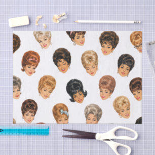 Papier Mousseline Dames Bouffant des années 1960