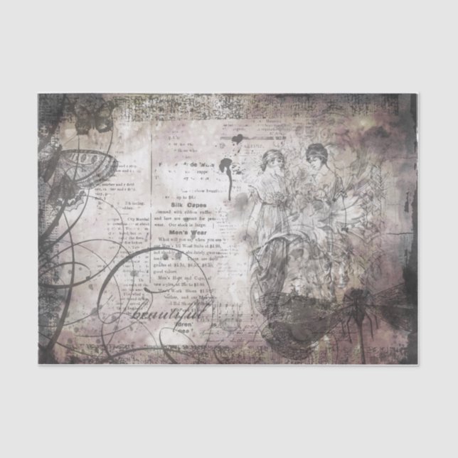 Papier Mousseline Dames en découpage gris (Recto)