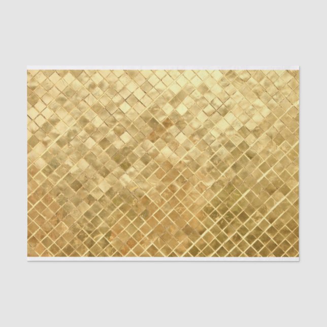Papier Mousseline Damier d'or de Falln (Recto)
