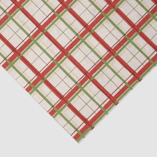 Papier Mousseline Damier Fenêtre Rouge & Vert