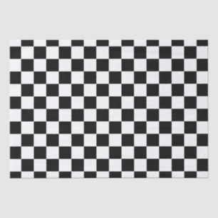 Papier Mousseline Damier noir et blanc élégant 