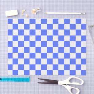 Papier Mousseline Damier saphir classique visuel