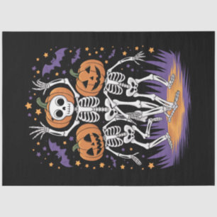 Papier Mousseline Dancing Skeleton Halloween Citrouille