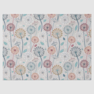 Papier Mousseline Dandelion Whimsical - Rouge, Jaune, Blanc & Turquo