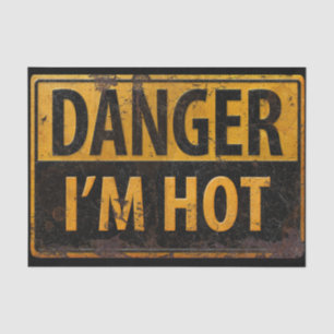 Papier Mousseline DANGER, JE SUIS CHAUD - Attention Métal Signal D'A