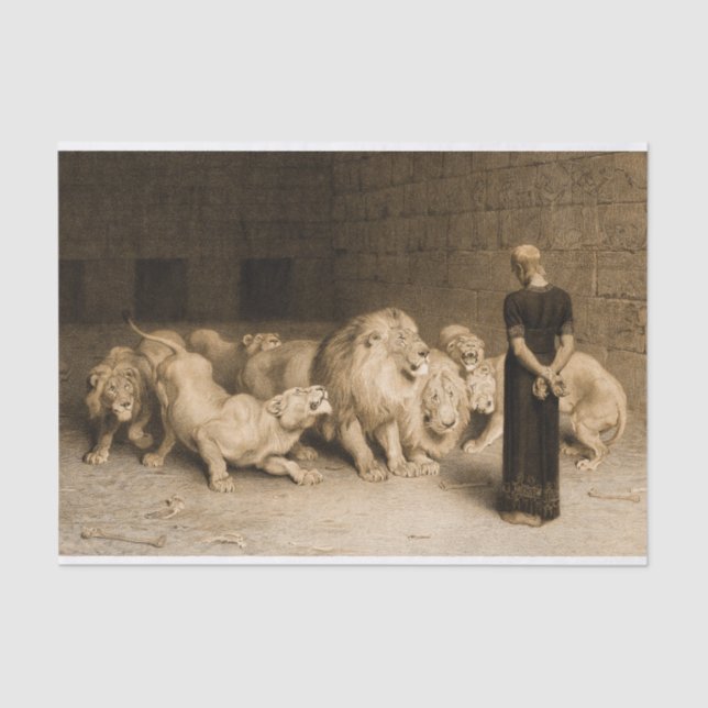 Papier Mousseline Daniel in the Lions Den, 1875 par Briton Riviere (Recto)