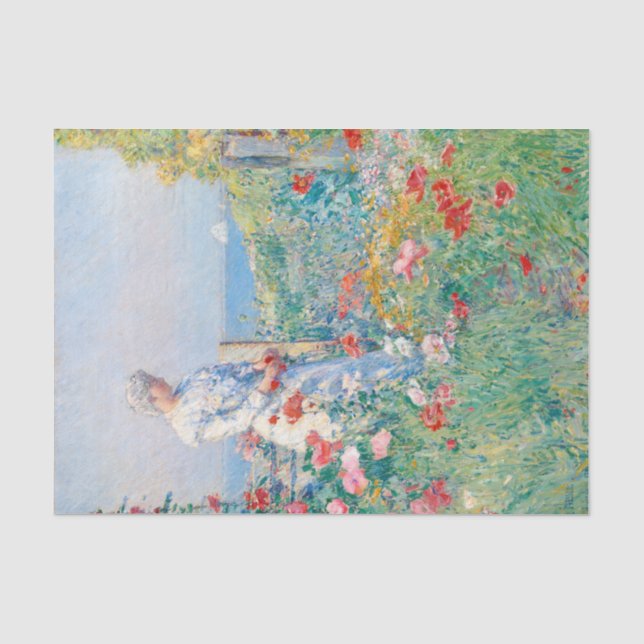 Papier Mousseline Dans le jardin par Frederick Childe Hassam (Recto)