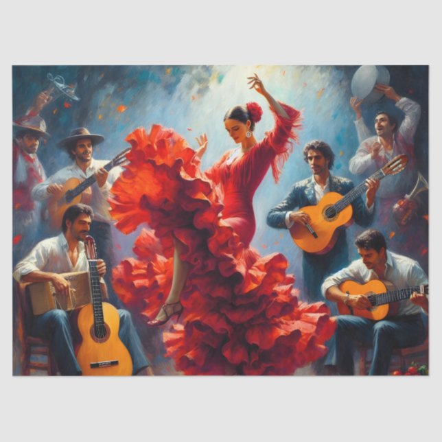 Papier Mousseline Danser flamenco Ephémère Mobilier Découpage (Recto)