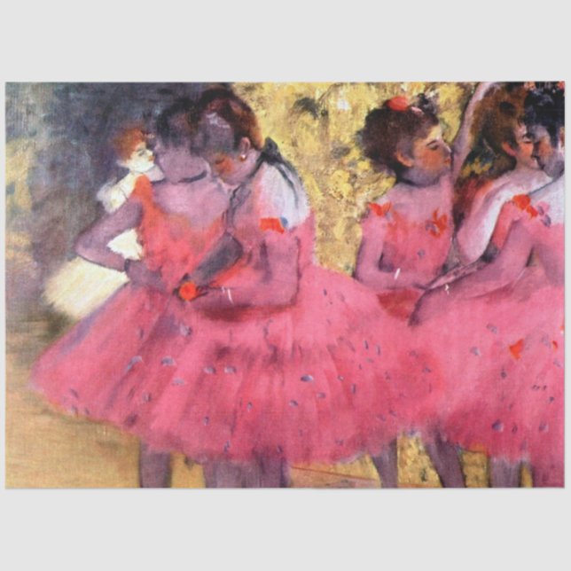 Papier Mousseline Danseurs Roses, Edgar Degas (Recto)