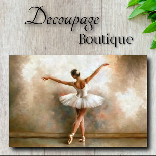 Papier Mousseline Danseuse de ballet impressionniste en ivoire décou