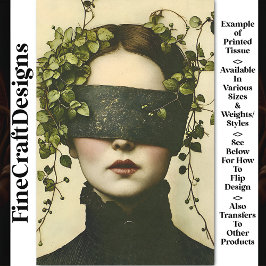 Papier Mousseline Dark Academia Woman In Blindfold BE9 Découpage