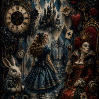 Papier Mousseline Dark Wonderland Alice and Queen decoupage
