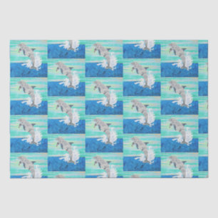 Papier Mousseline Dauphin Sauter Océan Splash Tropical Sea Life