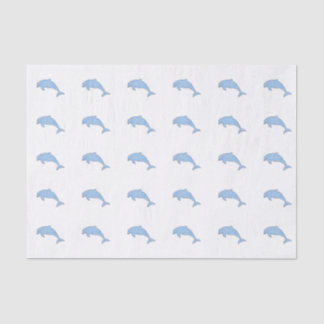 Papier Mousseline Dauphins bleus d'aquarelle