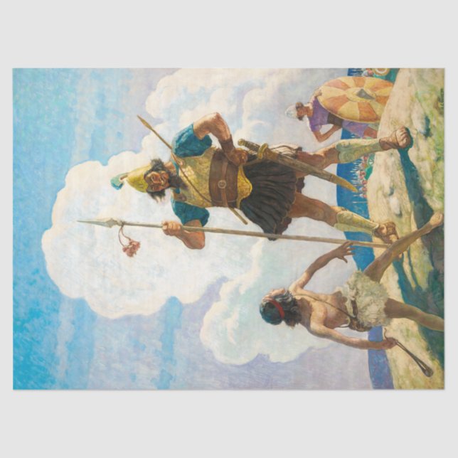 Papier Mousseline David et Goliath par Newell Convers Wyeth (Recto)