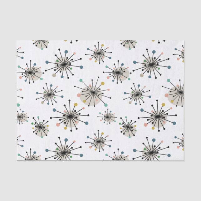 Papier Mousseline Début de l'ère atomique Retro Mid Century Moderne (Recto)
