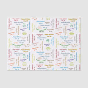 Papier Mousseline Décembre, 23 Anniversaire Tissue Paper