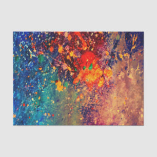 Papier Mousseline Déchirure psychédélique Arc-en-ciel coloré Abstr
