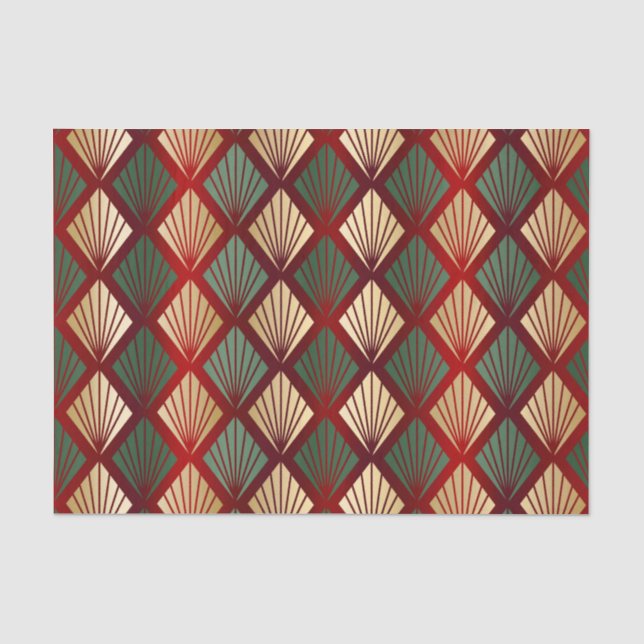 Papier Mousseline Déco de l'or rouge de Noël (Recto)