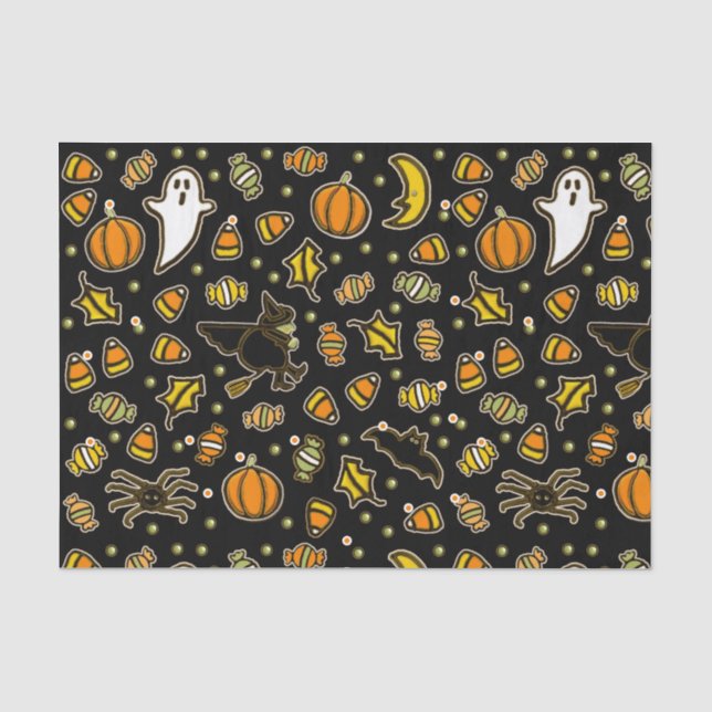 Papier Mousseline Décor de fête d'Halloween (Recto)