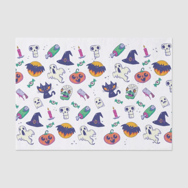 Papier Mousseline Décor motif d'Halloween (Recto)