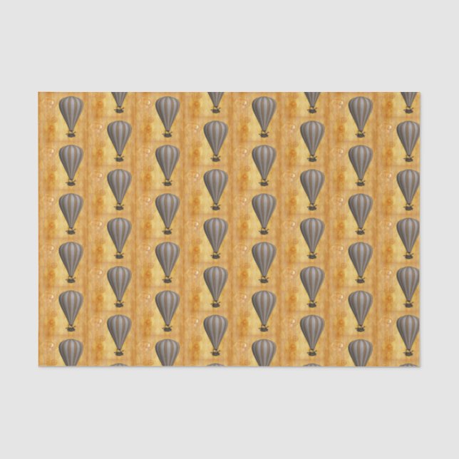 Papier Mousseline Décor Rétrofuturiste Steampunk Airship Keys (Recto)