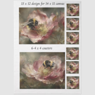 Papier Mousseline Découpage 28x35 cm motif abeille pour toile