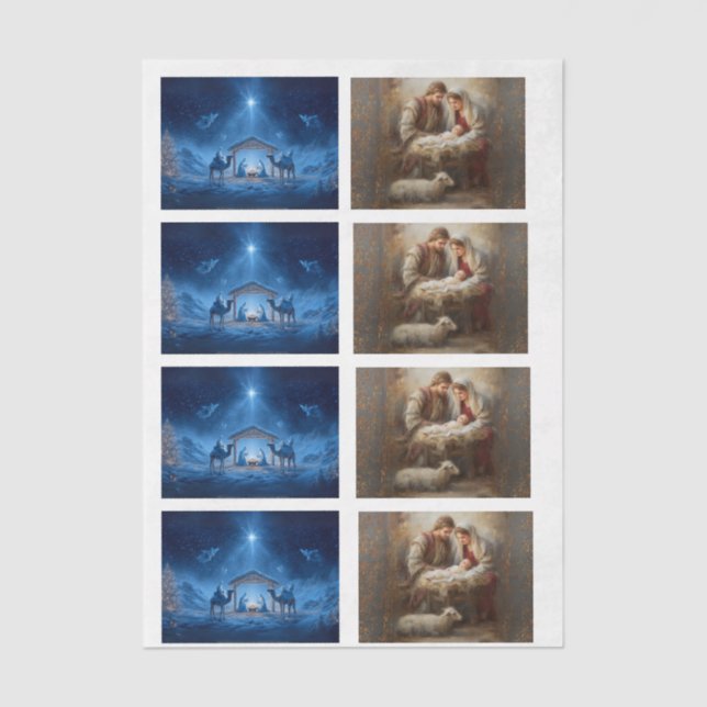 Papier Mousseline Decoupage 3" Snow Globe & Frame 4x3"-10x14paper (Recto)