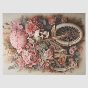 Papier Mousseline Découpage à l'aquarelle du crâne floral