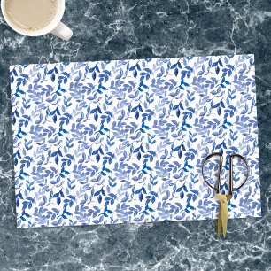 Papier Mousseline Découpage à motifs floraux bleus