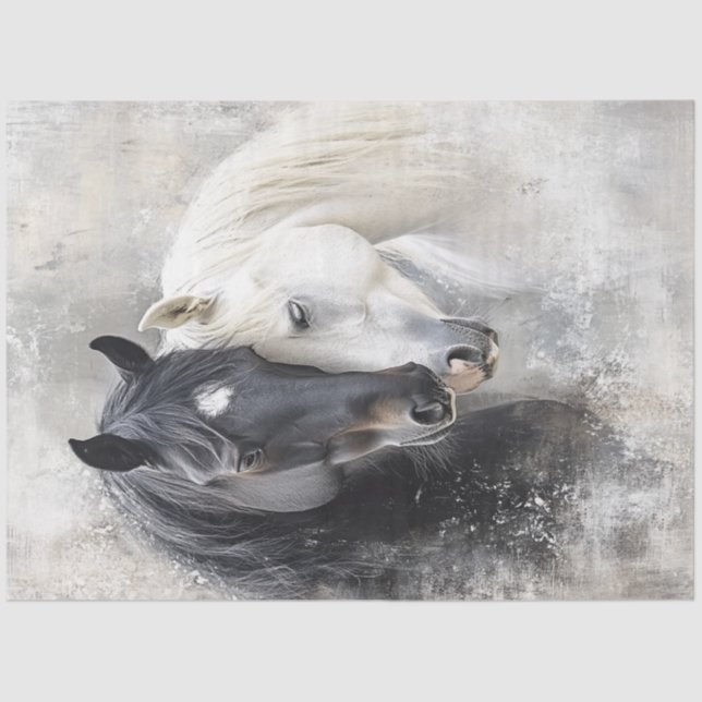 Papier Mousseline Découpage Abstrait blanc noir blanc chevalet (Recto)